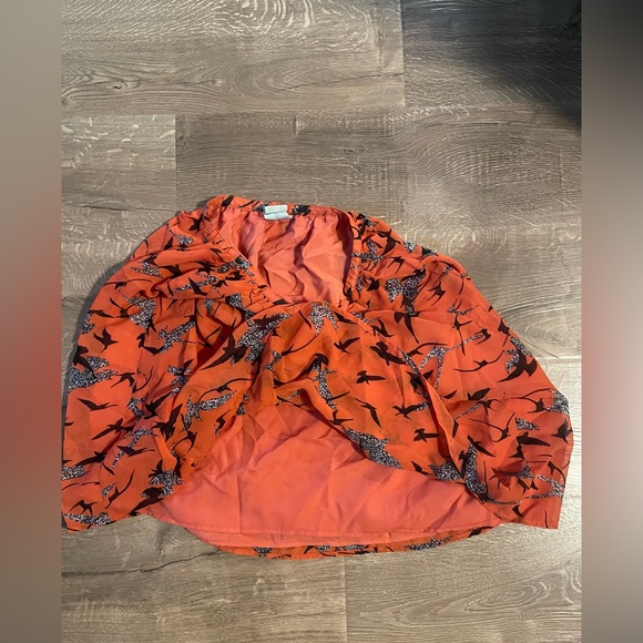 Modbe orange and navy blue bird skirt, size Xl - Picture 4 of 4